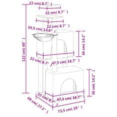 Petromila Škrabadlo pro kočky se sisalovými sloupky krémové 122 cm