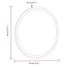 Vidaxl Koupelnové LED zrcadlo 70 cm kulaté