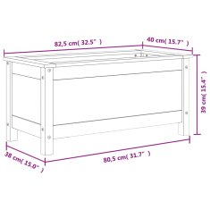 Vidaxl Zahradní truhlík černý 82,5 x 40 x 39 cm masivní borové dřevo