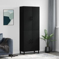 Greatstore Skříň highboard černá 69,5 x 34 x 180 cm kompozitní dřevo