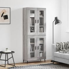 Greatstore Skříň highboard šedá sonoma 69,5 x 34 x 180 cm kompozitní dřevo