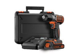 shumee BLACK+DECKER VRTAČKA/DRŽÁK 18V 1 x 1,5AH LI-ION AUTOSENSE + POUZDRO ASD18K