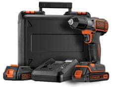 shumee BLACK+DECKER VRTAČKA/DRŽÁK 18V 2 x 1,5AH LI-ION AUTOSENSE + POUZDRO ASD18KB