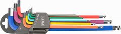 NEO Tools Sada metrických zástrčných klíčů IMBUS 1,5-10mm 9ks kulička color