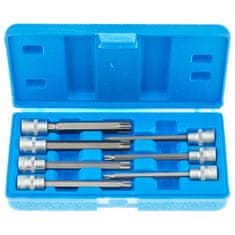 SATRA Zástrčné hlavice TORX 3/8", rozměry T25 - T60, prodloužené 110 mm, sada 7 ks -