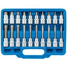 SATRA Zástrčné hlavice TORX 1/2", standardní, prodloužené a extra dlouhé, T20-T70, 32 ks -