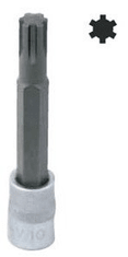 Jonnesway Zástrčné hlavice RIBE, 1/2", velikosti M6-M14, délka 100 mm – fr: Zástrčná hlavice RIBE, 1/2", velikost M6, délka 100 mm - S63H4306