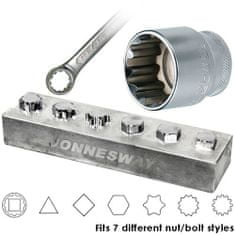 Jonnesway Hlavice 1/2" multiprofilové (různé velikosti) SuperTech fr: Hlavice 1/2" multiprofilová 18mm SuperTech