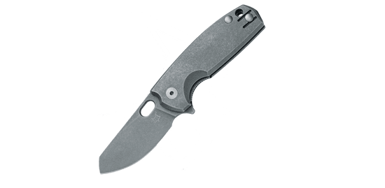 Fox Knives FX-608 TI FOX/VOX BABY CORE FOLDING KNIFE - M390 ACID STONEWASHED BLADE - TITANIUM ACID