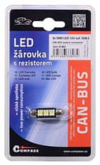 Compass Žárovka 3 SMD LED 12V suf. SV8.5 36mm s rezistorem CAN-BUS ready bílá