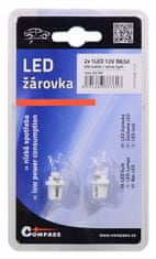 Compass Žárovka 1LED 12V B8,5d bílá 2ks