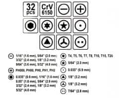 Vorel Šroubovák hodinářský + bity 32 ks CrV