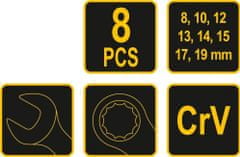 Vorel Sada klíčů očkoplochých 8 ks 8 - 19 mm CrV