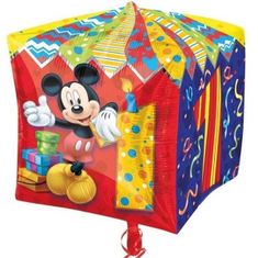 MojeParty Balónek fóliový Krychle Mickey Mouse 1. narozeniny 38 cm