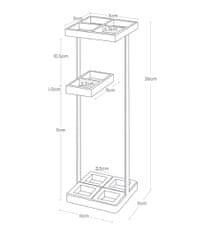 Yamazaki Stojan na 4 deštníky Tower 7640, černý