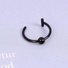 Northix Nerezový fakepiercing - 8 mm - černý 