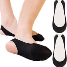 Northix Neviditelné ponožky do polobotek - černé - 3 páry 