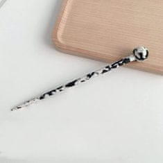 Northix Krásná tyč do vlasů - černobílá - 18,6 cm 