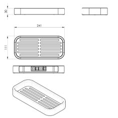 Gedy SMART police do sprchy, 241x30x111mm, černá mat 321814 - Gedy