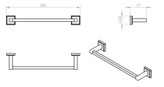 Gedy COLORADO držák ručníků 350x80mm, chrom 692135 - Gedy