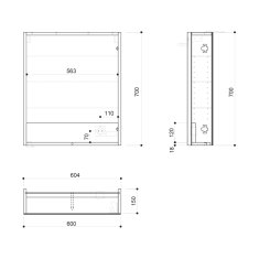 SAPHO LINEX galerka s LED osvětlením, 60x70x15cm, levá/pravá, dub alabama LX060-0022 - Sapho