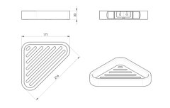 Gedy SMART rohová police do sprchy, 170x30x170mm, chrom 3283 - Gedy