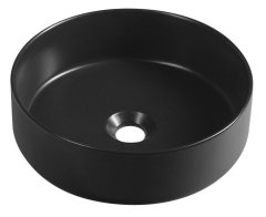 ISVEA INFINITY ROUND keramické umyvadlo na desku, průměr 36cm, černá mat 10NF65036B - Isvea