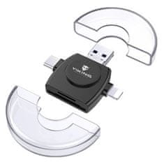 Viking ČTEČKA PAMĚŤOVÝCH KARET V4 USB3.0 4V1 černá