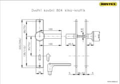 Klika dveř.se št.+ knof. 804/90mm vložka Cr-nerez