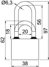 Richter Visací zámek RV.OVAL38 SET3