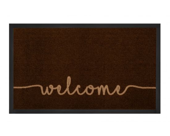 Hanse Home Protiskluzová rohožka Welcome 103795 Darkbrown Beige - na ven i na doma