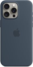 Apple Silikonový kryt s MagSafe pro iPhone 15 Pro Max, bouřkově modrá