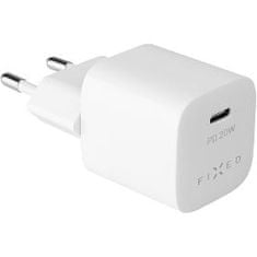 FIXED Mini adapter,USB-C, 20W, bílý