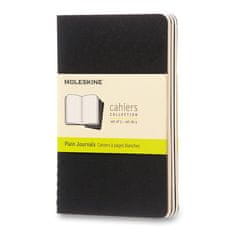 Moleskine Sešity Cahier S, čistý, 3 ks, černý