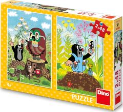 Dino Puzzle Krtek na mýtině 2x48 dílků