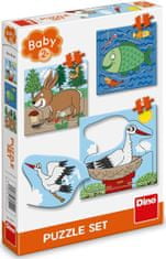 Dino Baby puzzle Zvířátka: Kde žijí? 3v1 (3,4,5 dílků)