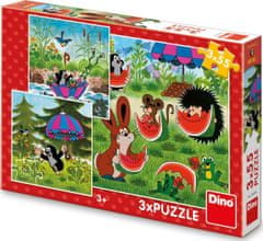 Dino Puzzle Krtek a paraplíčko 3x55 dílků