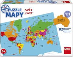 Dino Puzzle Mapy: Svět 82 dílků