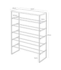 Yamazaki Stojan na boty s poličkou Tower 3370, na 18-21 párů, š 66 cm, kov/dřevo, černý