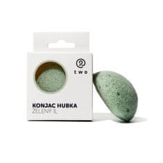 Two cosmetics Konjac houba na čištění pleti se zeleným jílem, kompostovatelná, 1 ks