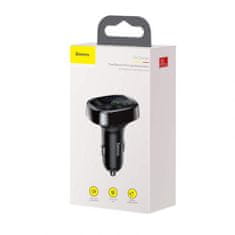 BASEUS Baseus Car Charger Bluetooth Fm Transmitter T-Type 2xUSB MicroSD Black (CCTM-01)