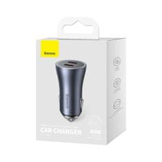 BASEUS Baseus Car Charger Golden Contactor Pro fast Charger C+C 40W Gray (CGJP000013)