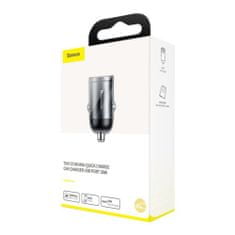 BASEUS Baseus Car Charger Tiny Star Mini Quick Charge, U+Um 12/24V, 30W Gray (VCHX-A0G)