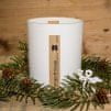 AROMKA Přírodní vonná svíčka sójová - AROMKA - Vánoční imitovaná edice -Dřevěný knot-WHITE, 300 ml - Pomeranč a zázvor