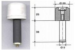 Zarážka dveřní D 20 válec BÍ F1 (10ks)