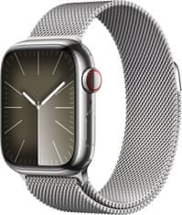 Apple Watch Series9, Cellular, 41mm, Silver Stainless Steel, Silver Milanese Loop