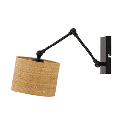 LYSNE.PL Nastavitelná nástěnná lampa, nástěnná noční lampa, osvětlení stínidlem, E27, 60W, TOULON BOHO, černá mat