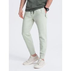 OMBRE Pánské tepláky joggers V3 OM-PASK-0142 světle mátové MDN123509 S