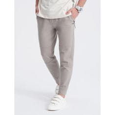 OMBRE Pánské tepláky joggers V1 OM-PASK-0142 popelavé MDN123510 L