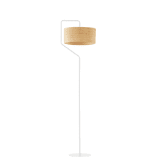 LYSNE.PL Stojací lampa, osvětlení, kancelářská lampa, lampička na čtení, 60W, TESALLIA BOHO, bílá